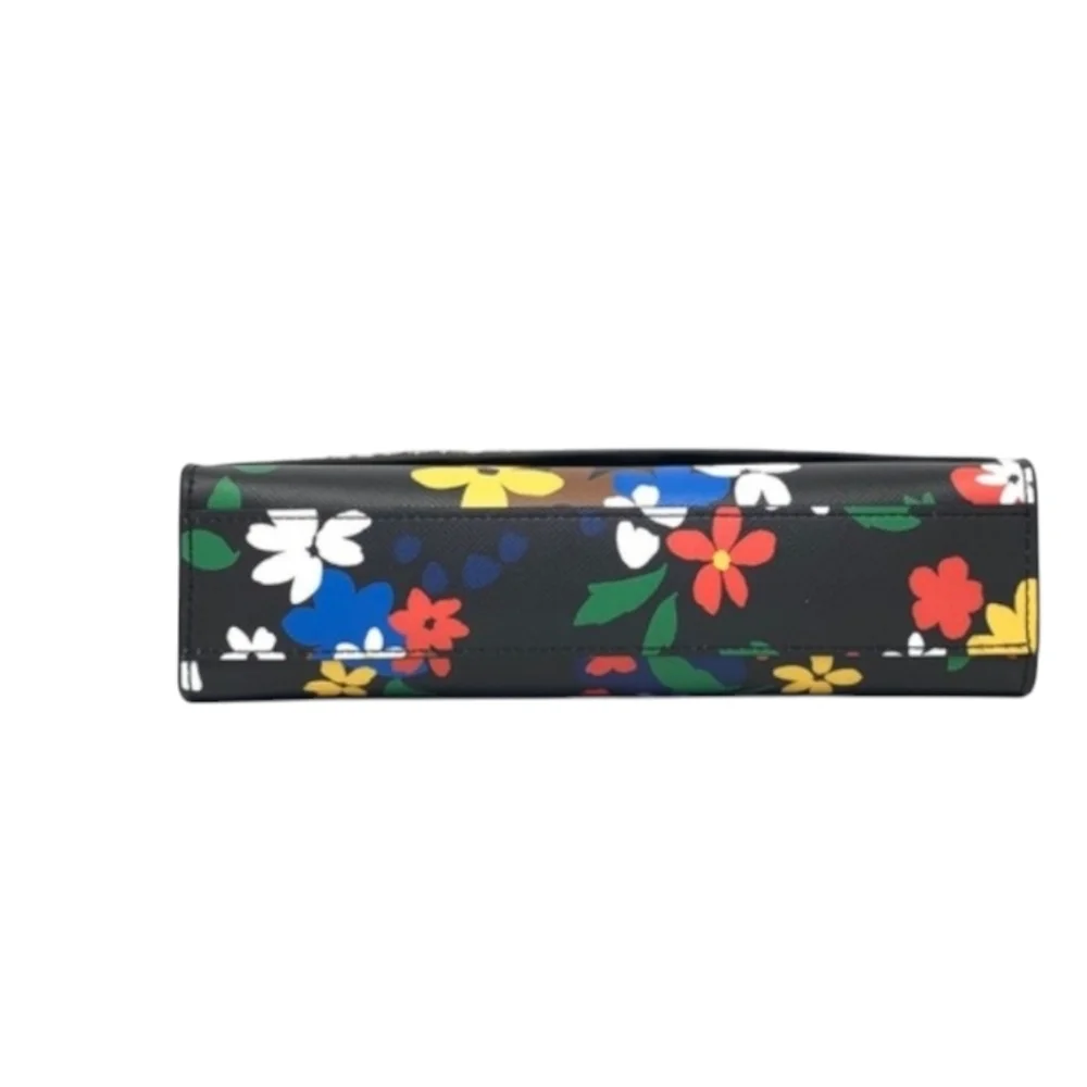Kate Spade ♠️ New York| Black Floral Staci Sailin Leather Crossbody Bag